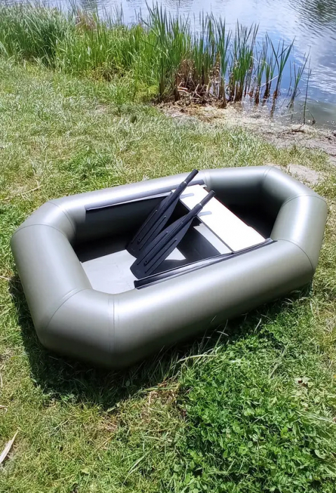 Inflatable PVC boat for transporting tackle and bait